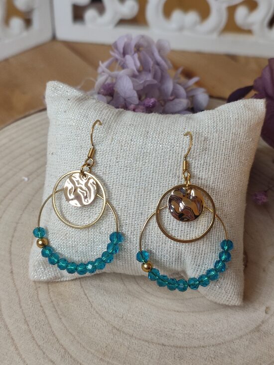 Boucles d'oreilles créoles acier inox 💙 réf.C10C