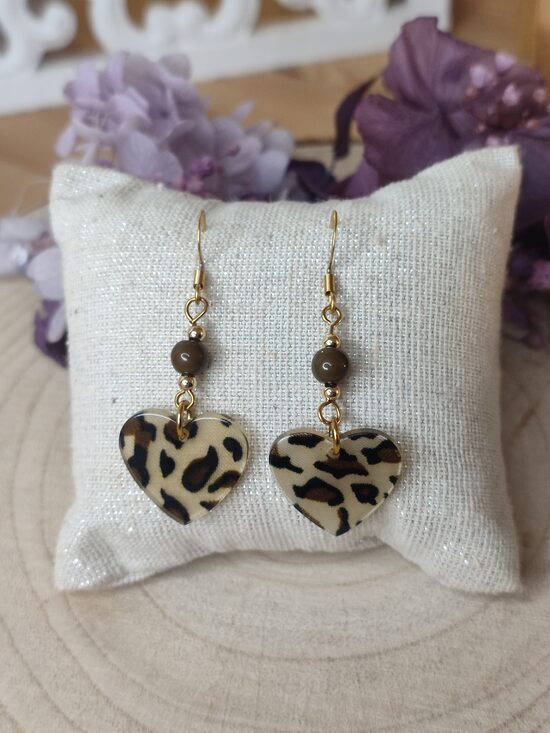 Boucles d'oreilles coeurs léopard 🤎 réf.C8Q