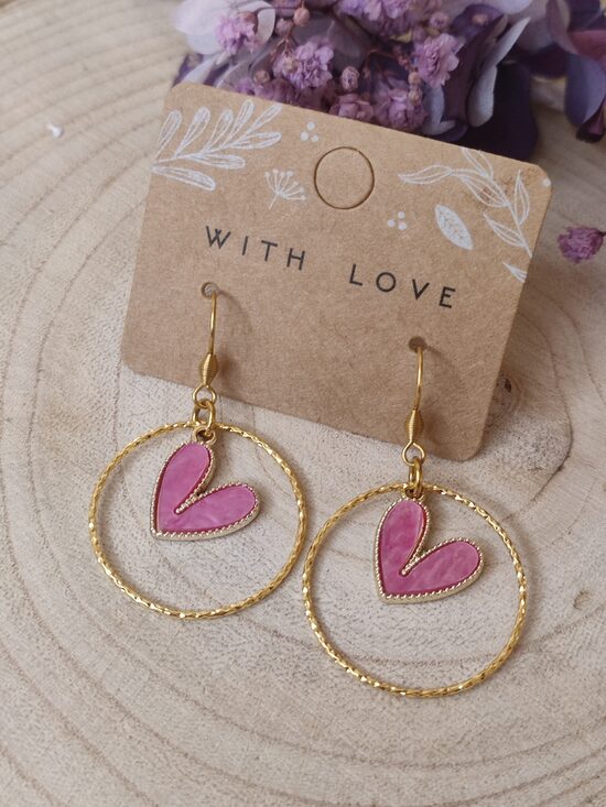 Boucles d'oreilles acier inox et laiton 🩷 réf.C7J