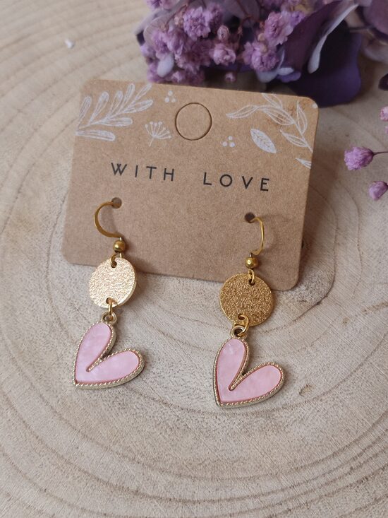 Boucles d'oreilles acier inox et laiton 🩷 réf.C7H