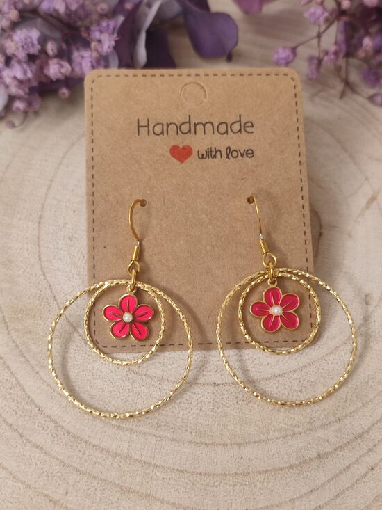 Boucles d'oreilles acier inoxydable et laiton 