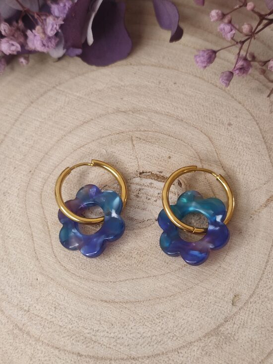 Boucles d'oreilles minis fleurs 🩵💙