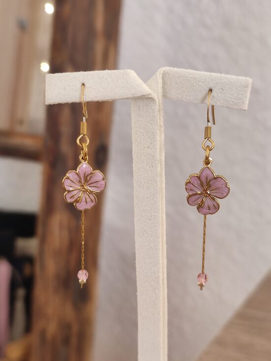 Boucles d'oreilles fleurs acier inoxydable 🌸