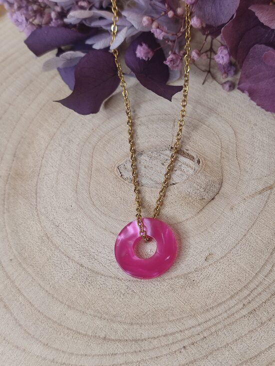 Collier acier et son petit donut 🩷