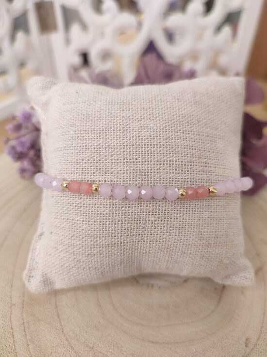 Bracelet acier inoxydable et ses perles 💜🩷