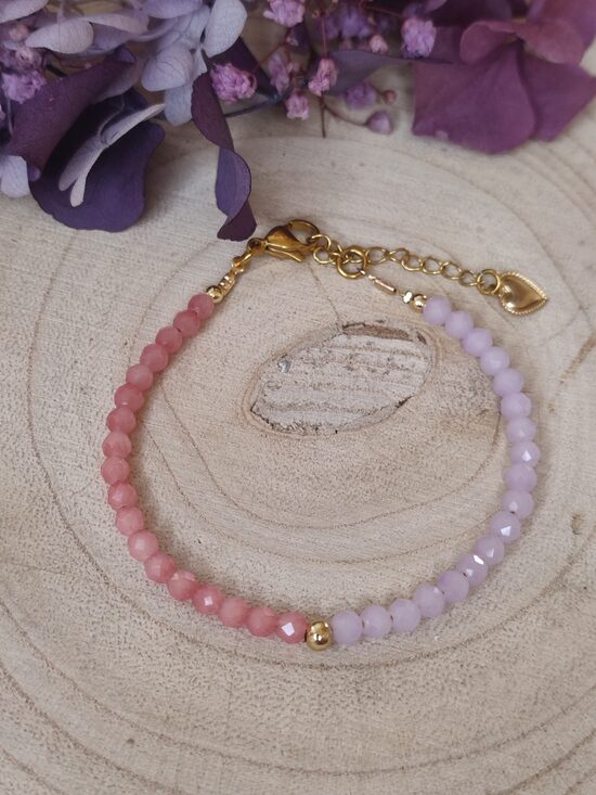 Bracelet acier inoxydable et ses perles 💜🩷