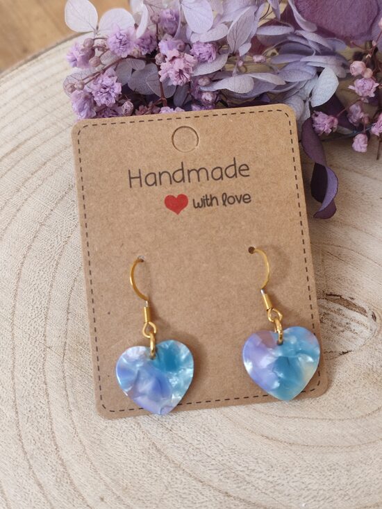 Boucles d'oreilles coeurs pastel 🩵🩷