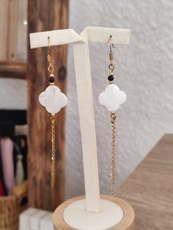 Boucles d'oreilles acier et nacre 🤍