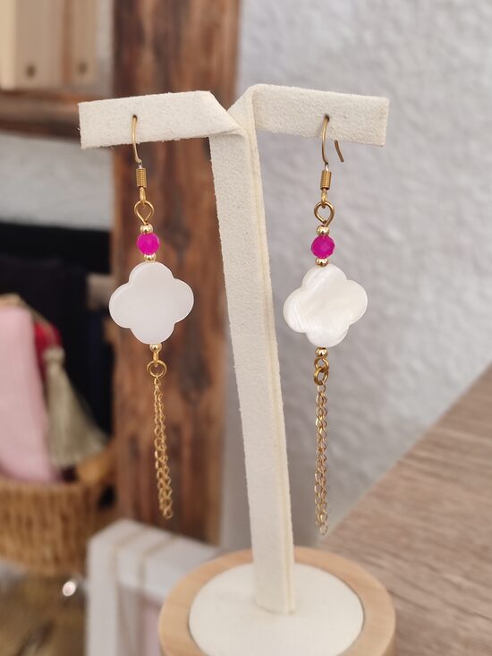 Boucles d'oreilles acier et nacre 🤍 réf.B1295