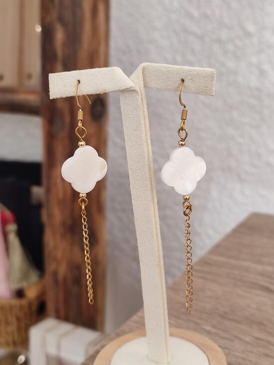 Boucles d'oreilles acier et nacre 🤍