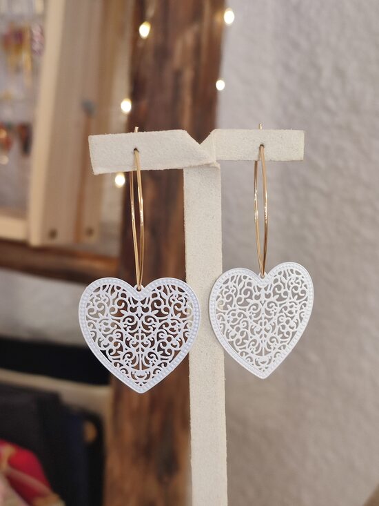 Boucles d'oreilles laiton et métal peint 🤍 réf.C6E