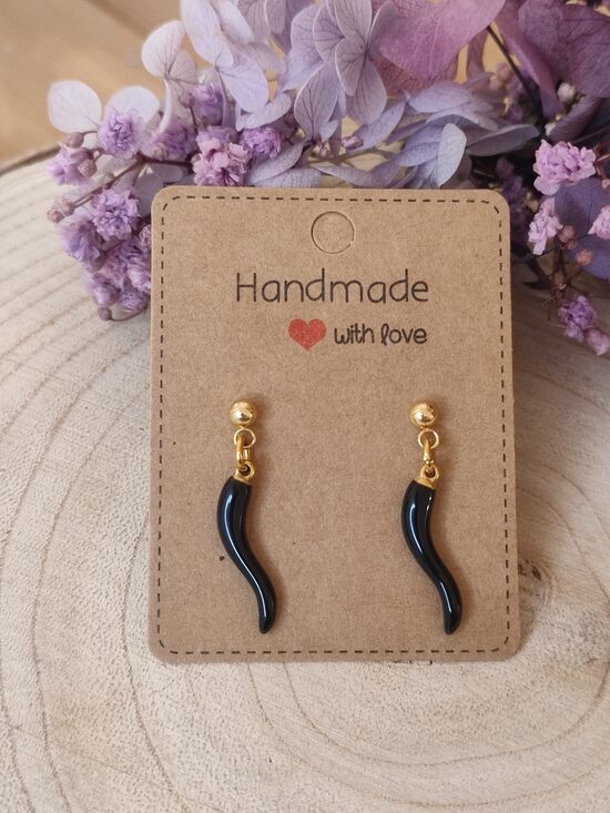 Boucles d'oreilles en acier inoxydable 🖤 réf.C6V