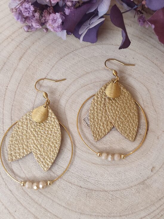 Boucles d'oreilles acier / simili cuir 🤍 réf.C6S