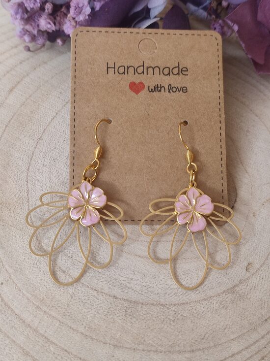 Boucles d'oreilles fleurs acier inoxydable 🌸