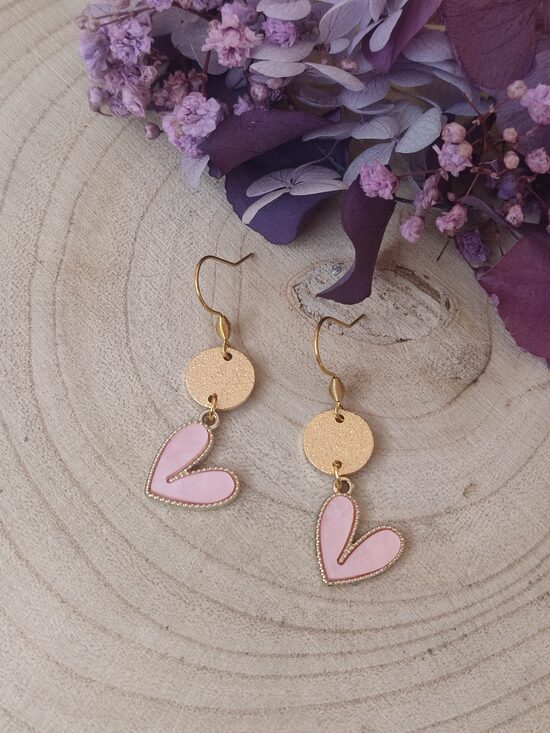 Boucles d'oreilles acier inox et laiton 🩷 réf.C7H