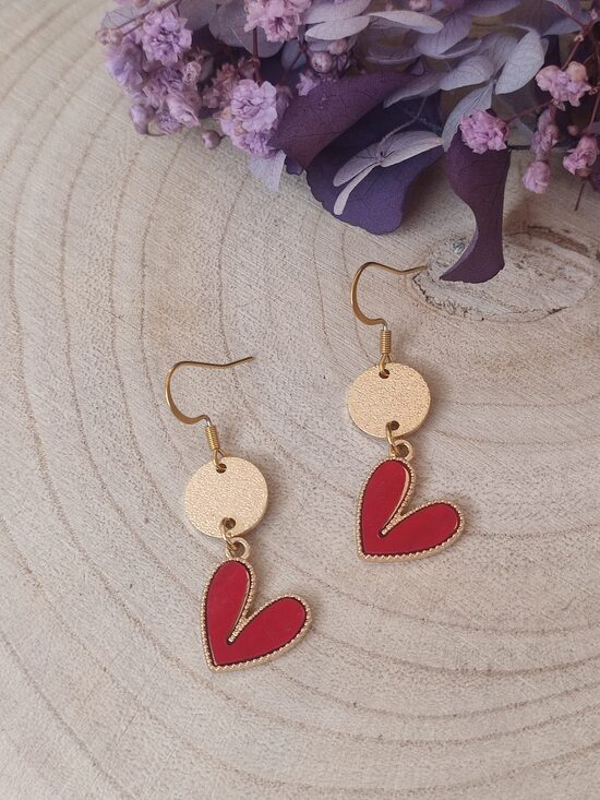 Boucles d'oreilles acier inox et laiton ♥️ réf.C7G