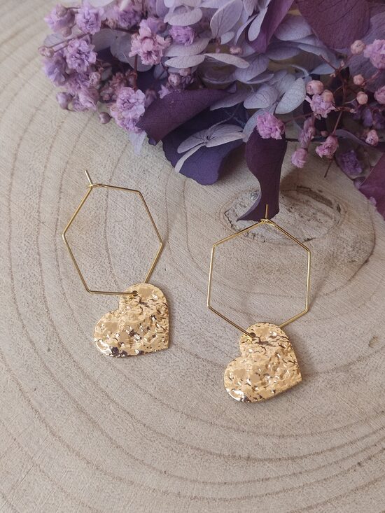 Boucles d'oreilles coeur 🤍 en acier inoxydable réf.C7I