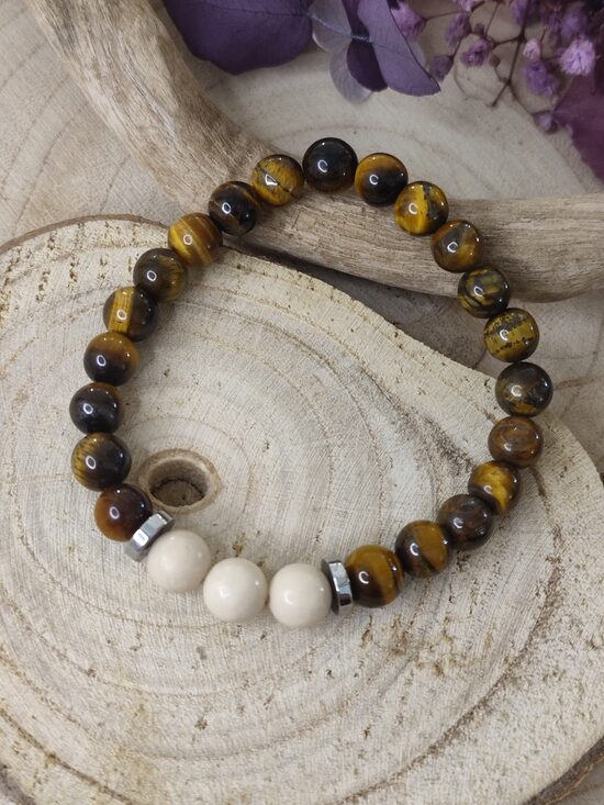 Bracelet perles œil de tigre 🤎