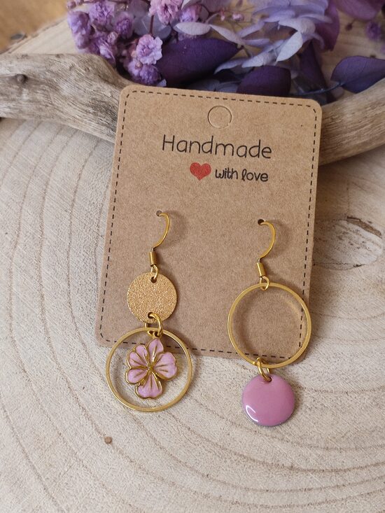 Boucles d'oreilles acier inoxydable fleurs 🌸