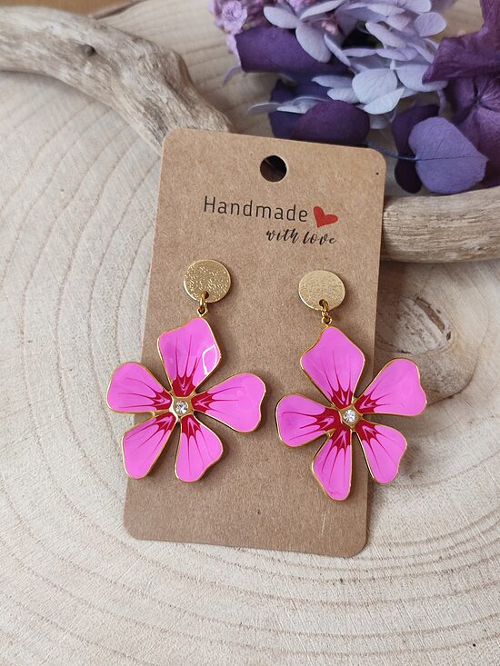 Boucles d'oreilles fleurs/ clous 🩷