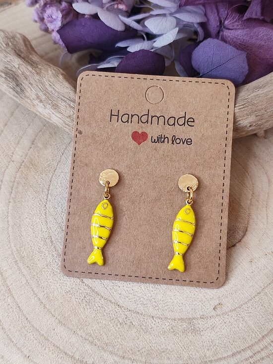 Boucles d'oreilles acier inoxydable poissons 💛