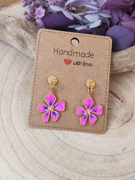 Boucles d'oreilles petites fleurs acier 🩷