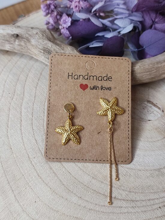 Boucles d'oreilles étoiles de mer 🤍 asymétriques acier 