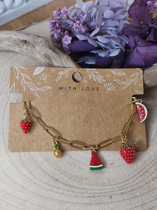 Bracelet à breloques fruits 🍓