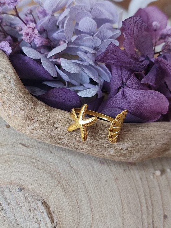 Bague acier inox réglable 🐚 réf.B923
