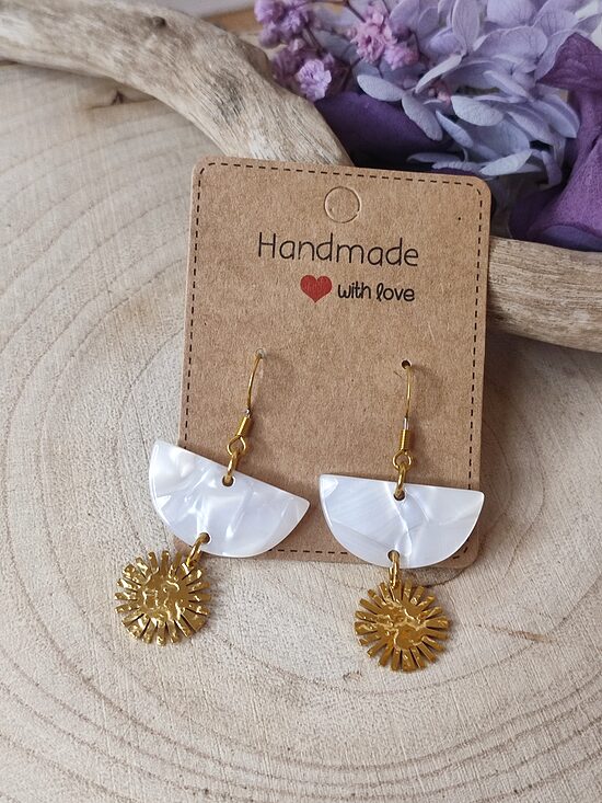 Boucles d'oreilles acier et acétate 🤍
