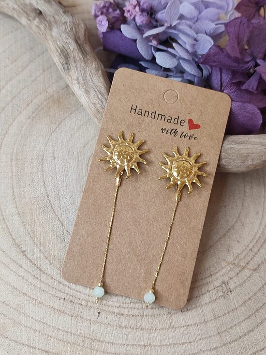 Boucles d'oreilles soleil acier inoxydable 