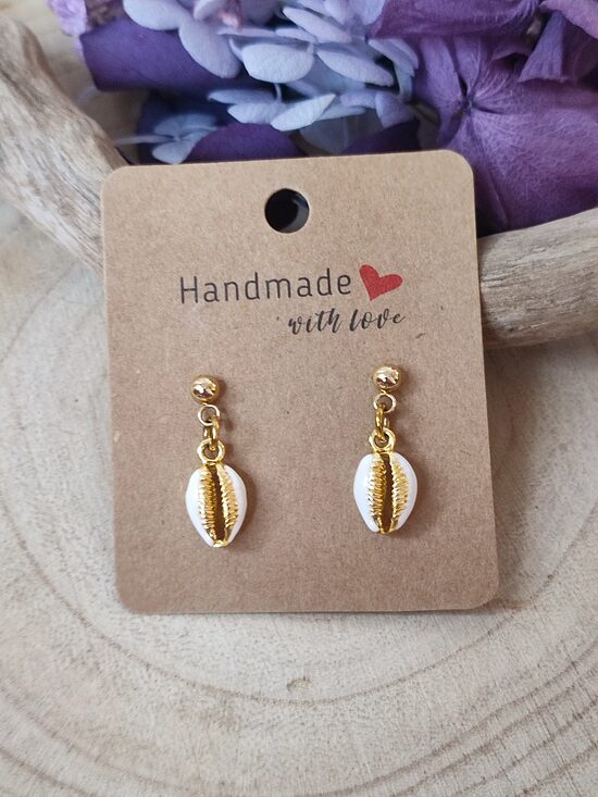 Boucles d'oreilles cauris acier inoxydable 🤍