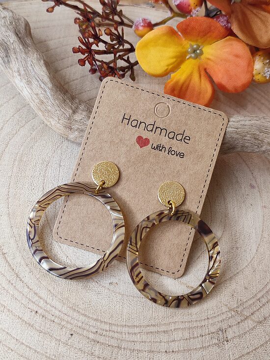 Boucles d'oreilles acier et acétate 🤎