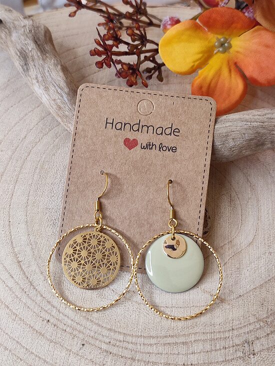 Boucles d'oreilles acier inoxydable et laiton 🤍