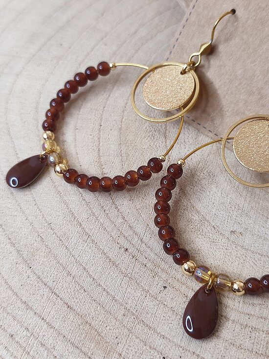 Boucles d'oreilles créoles acier inoxydable 🤎