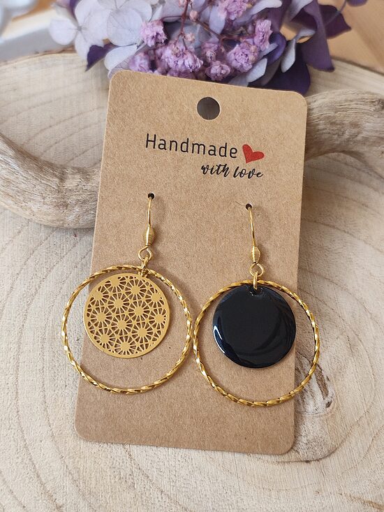 Boucles d'oreilles dépareillées 🖤 acier 