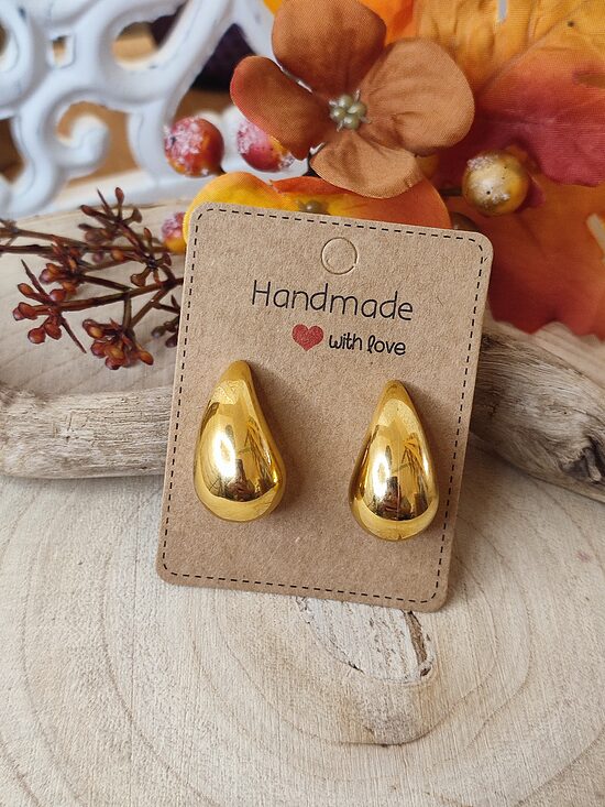 Clous d'oreilles gouttes "Grand Modèle" acier ✨