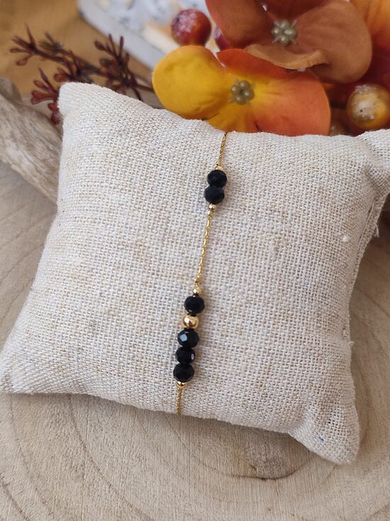 Bracelet acier inoxydable et ses perles 🖤