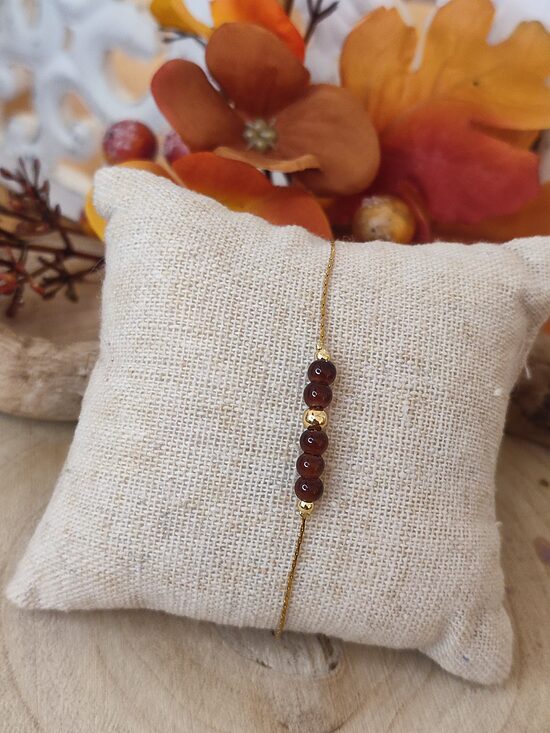 Bracelet acier inoxydable et ses perles 🤎