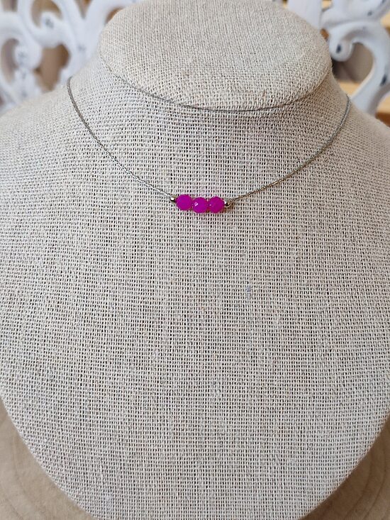 Collier acier inoxydable et ses perles 🩷