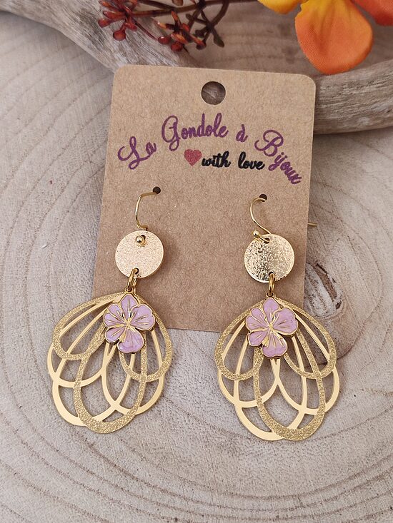 Boucles d'oreilles fleurs acier inoxydable 🌸