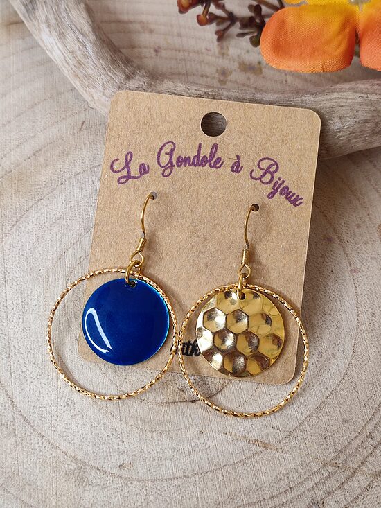 Boucles d'oreilles dépareillées acier inox 💙