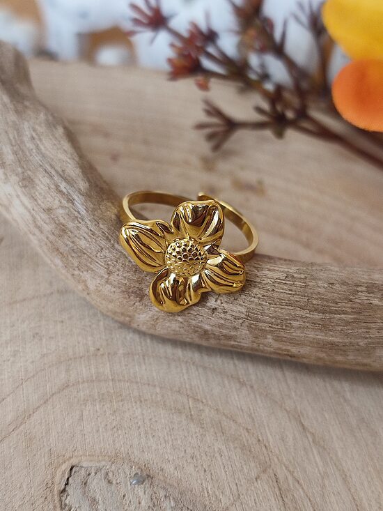 Bague acier inoxydable réglable 🌸