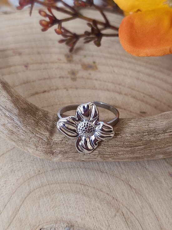 Bague réglable acier inoxydable 🌸