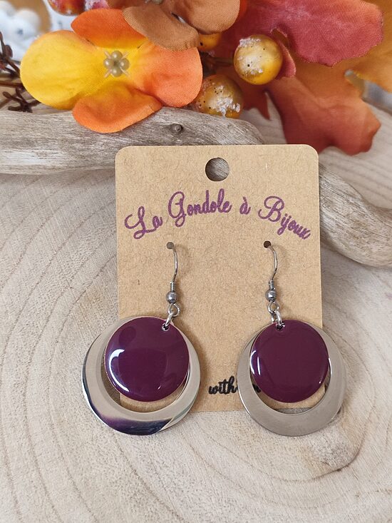 Boucles d'oreilles acier inoxydable argenté 🍇