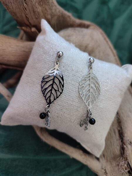 Boucles d'oreilles clous acier inox argenté réf.B212