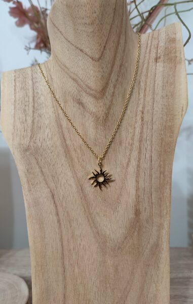 Collier en acier inox doré réf.C251