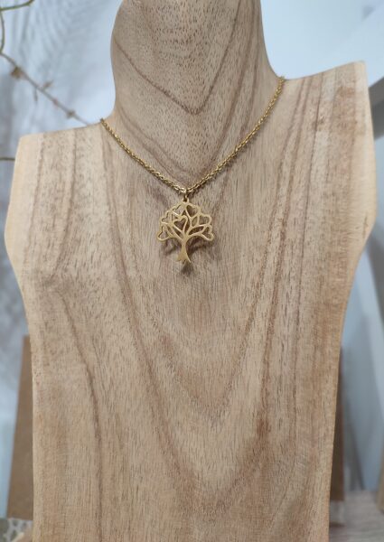 Collier en acier inox doré réf.C390