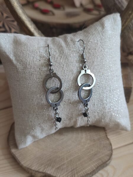 Boucles d'oreilles acier inox argenté réf.B608