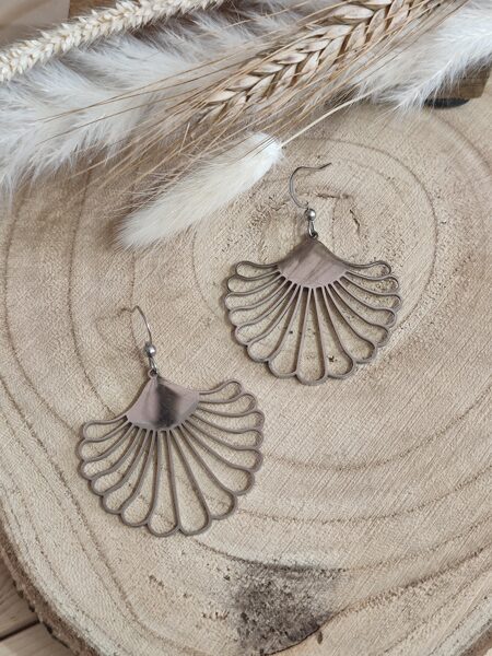 Boucles d'oreilles acier inox argenté réf.B639